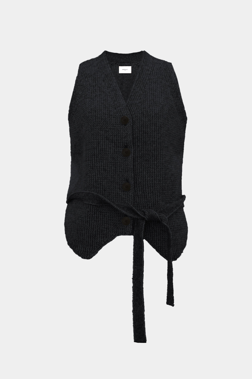 Low-gauge Half-cardigan St-vest (WK325-LVE02-CHARCOAL) – the