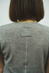 SILK-CASHMRERE KNIT T-SHIRT (CZ125-LPO31) / GRAY