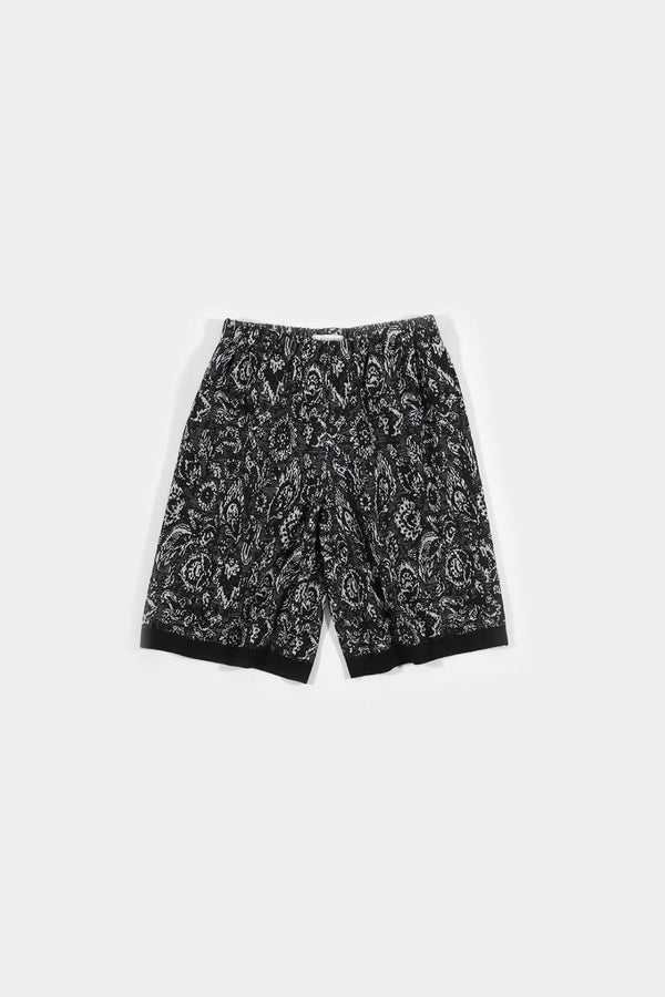 FLORAL PATTERN KNIT ART HALF PANTS (WK124-MPT01)