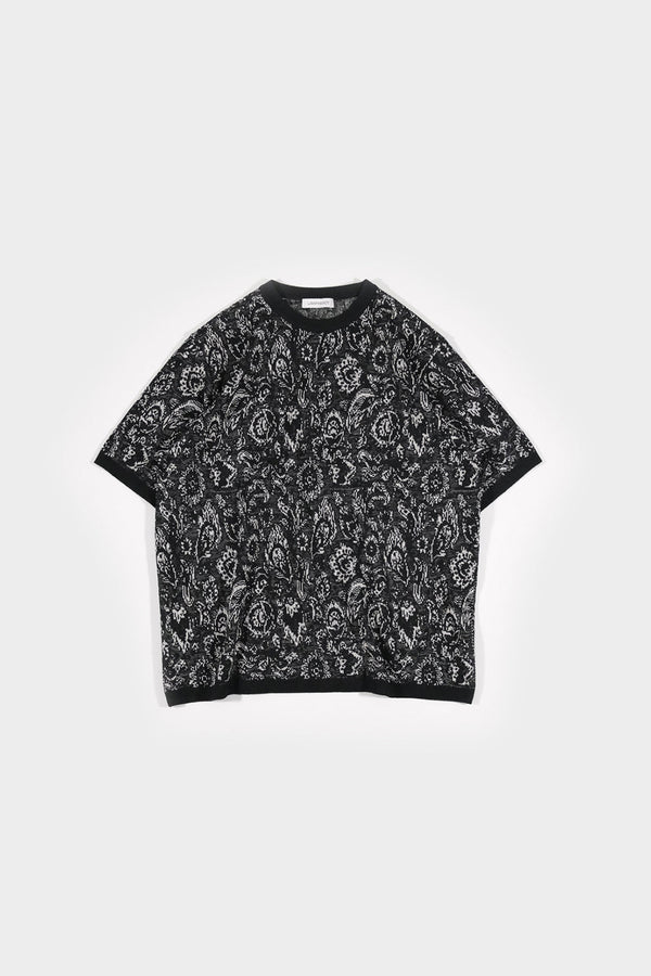 FLORAL PATTERN KNIT ART PULLOVER (WK124-MPO06)