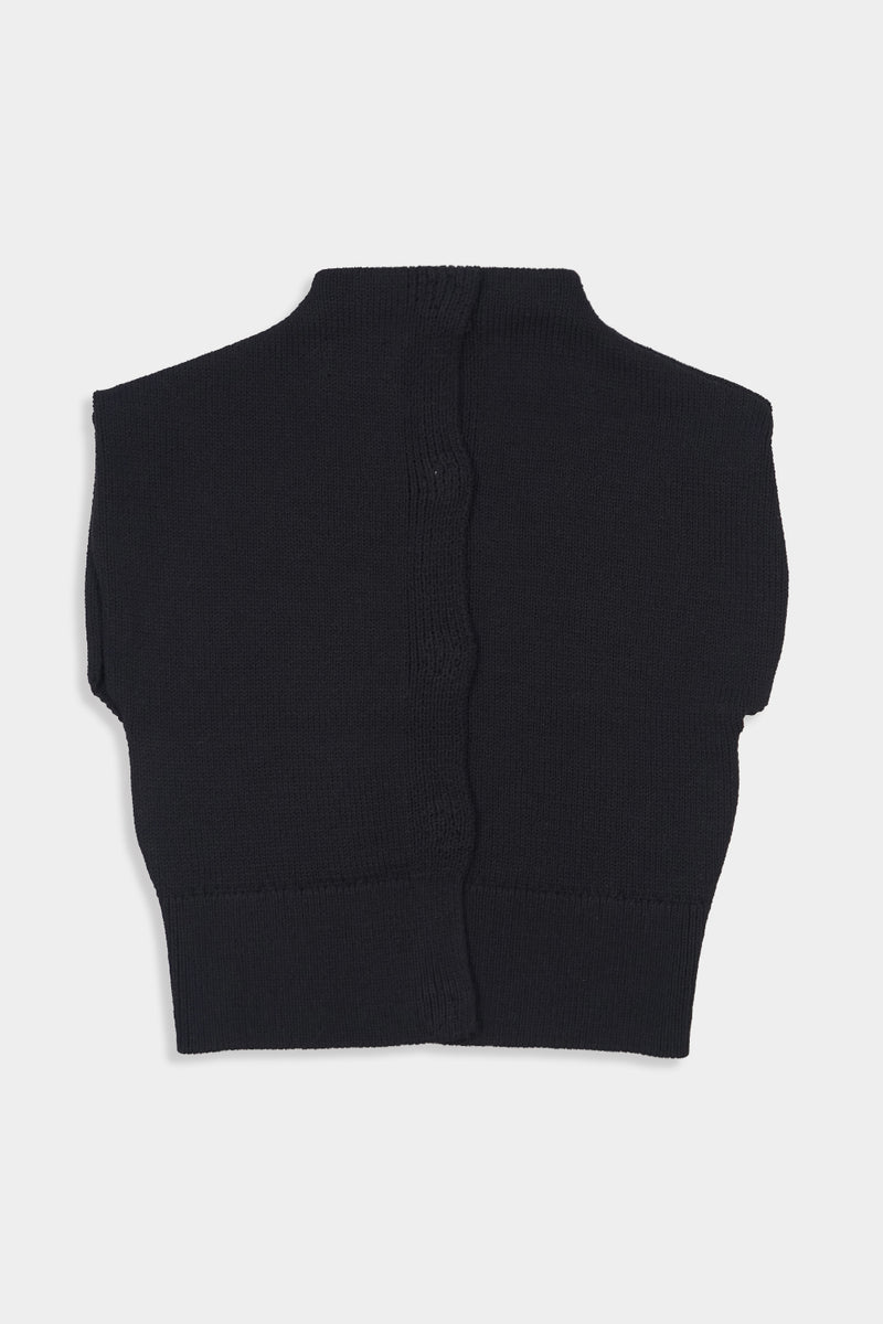 【2/8】Low-gauge bottle-neck Sleeve-less Knit (WK125-LVE01)