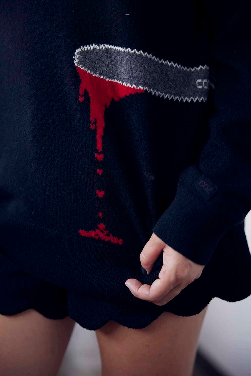 CHAINSAW CASHMERE CREWNECK PULLOVER (WK22C-PO19)