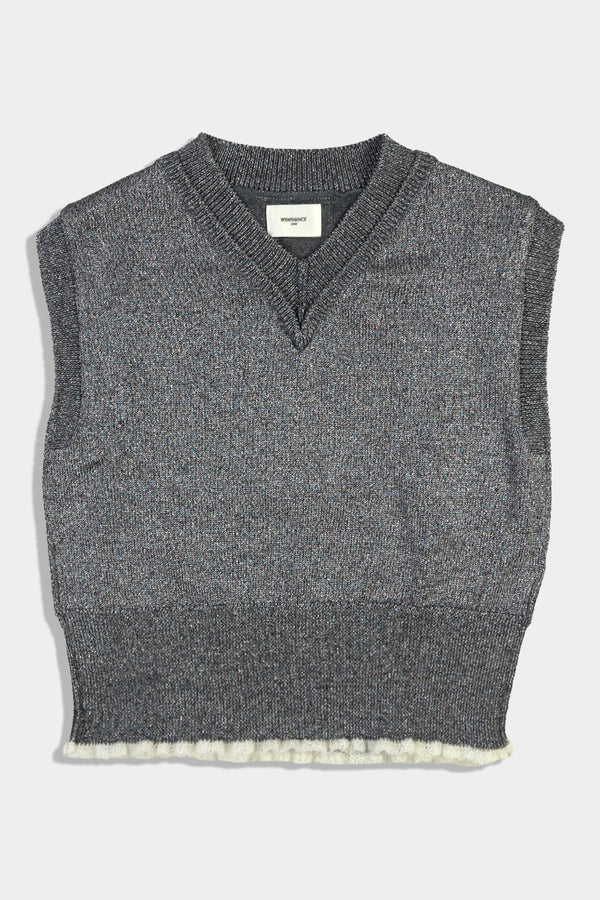 【NEW】Middle-gauge Glitter Knit Vneck VE (WK324-LVE02-04)