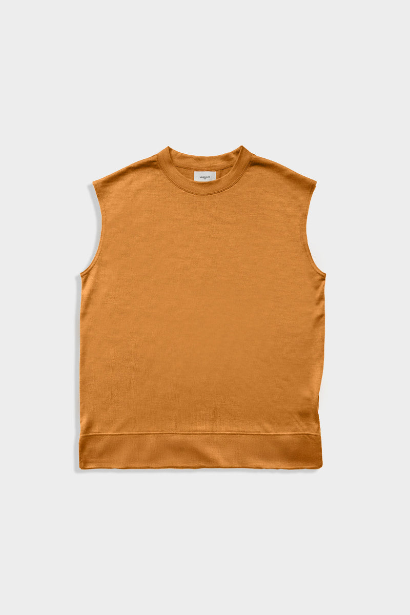 SLEEVELESS PULLOVER (WJ501-MCS05-09) / CAMEL