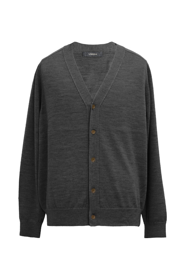 12GG V NECK CARDIGAN (UM302-UCD12-GRY)