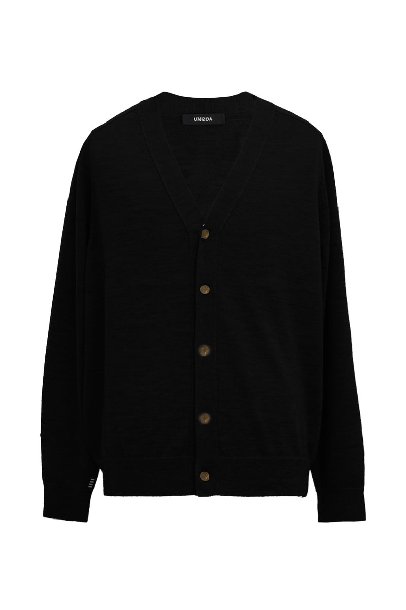 12GG V NECK CARDIGAN (UM302-UCD12-BLK)