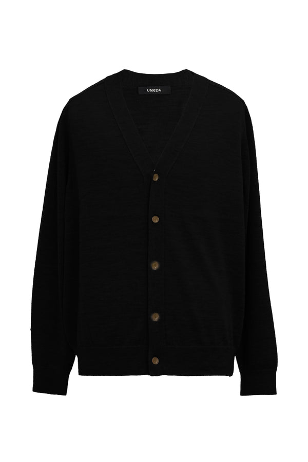 12GG V NECK CARDIGAN (UM302-UCD12-BLK)