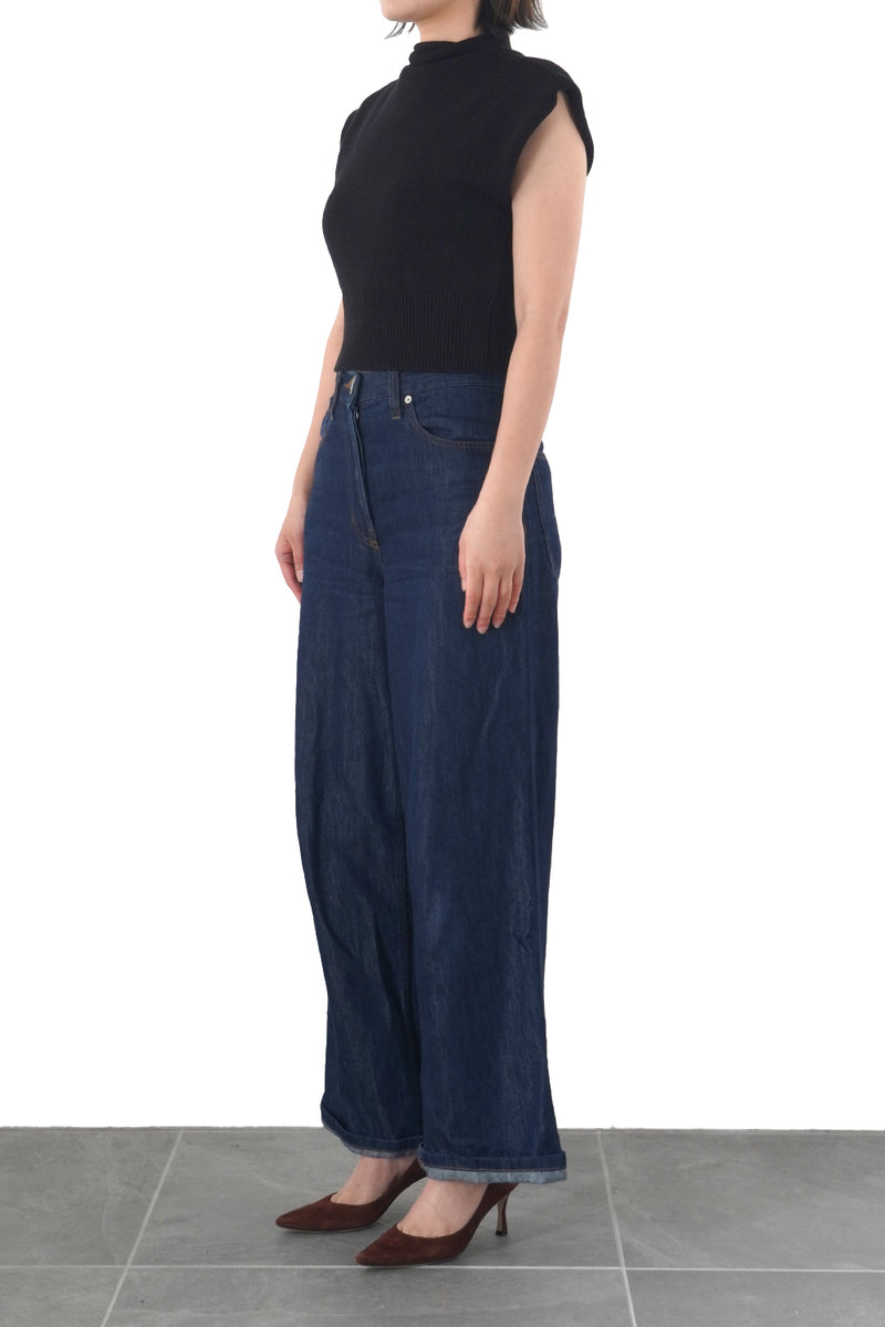 【2/8】Low-gauge bottle-neck Sleeve-less Knit (WK125-LVE01)