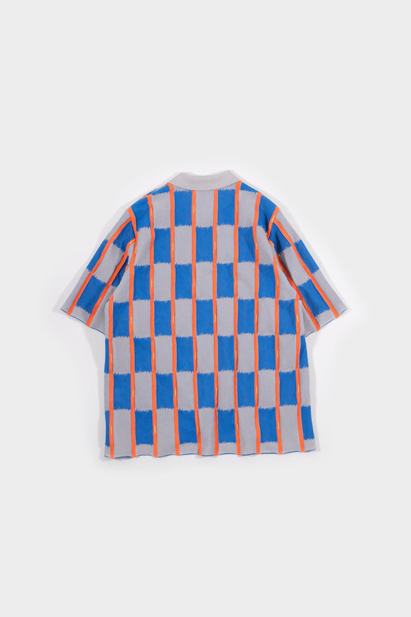 CHECK PATTERN KNIT S/S SHIRT (WK124-MSH02)
