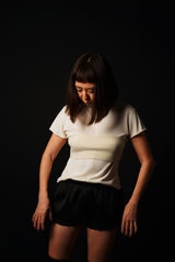 【サ専用 Pre-Order】Silk Cashmere Neck-Logo T-shirt (CZ126-LPO03) / Ivory