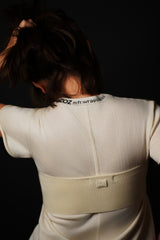 【サ専用 Pre-Order】Silk Cashmere Neck-Logo T-shirt (CZ126-LPO03) / Ivory