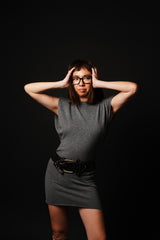 【サ専用 Pre-Order】Shoulder Padded Mini-Onepiece (CZ126-LOP05) / Grey