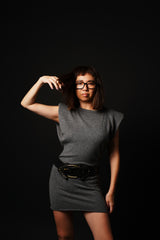 【サ専用 Pre-Order】Shoulder Padded Mini-Onepiece (CZ126-LOP05) / Grey