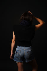 【サ専用 Pre-Order】Shoulder padded Crew-neck Pull-over (CZ126-LPO57) / Black