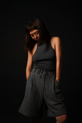 【サ専用 Pre-Order】Striped Bermuda-Shorts (CZ126-LPT12) / Grey