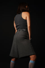 【サ専用 Pre-Order】Striped Bermuda-Shorts (CZ126-LPT12) / Grey