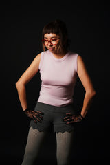 【サ専用 Pre-Order】Silk Cashmere Sleeve-less T-shirt (CZ126-LPO52) / L.Pink