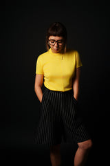 【サ専用 Pre-Order】Striped Bermuda-Shorts (CZ126-LPT12) / Black