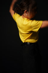 【サ専用 Pre-Order】Silk Cashmere Neck-Logo T-shirt (CZ126-LPO03) / Yellow