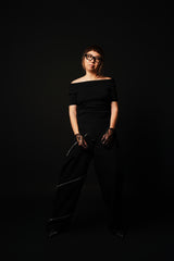 【サ専用 Pre-Order】Off-Shoulder H/S Body-Suit (CZ126-LPO54) / Black