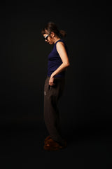 【サ専用 Pre-Order】Silk Cashmere Sleeve-less T-shirt (CZ126-LPO52) / D.Navy