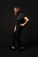 【サ専用 Pre-Order】Silk Cashmere Neck-Logo T-shirt (CZ126-LPO03) / Black