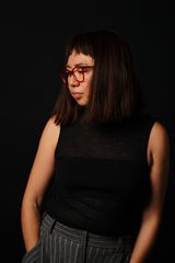 【サ専用 Pre-Order】Sheer Sleeve-less Turtle-neck PO (CZ126-LPO55) / Black