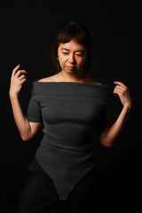 【サ専用 Pre-Order】Off-Shoulder H/S Body-Suit (CZ126-LPO54) / Grey