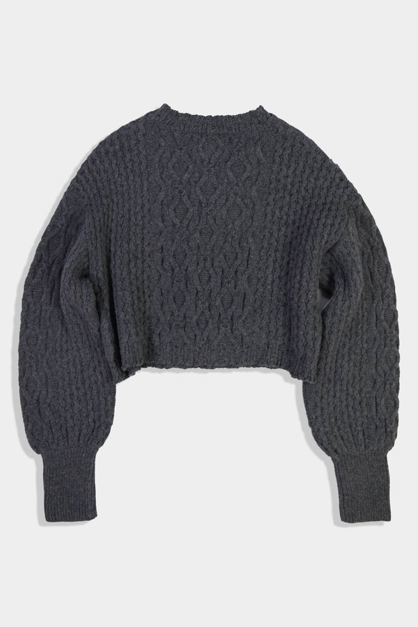 【NEW】Low-gauge Cable St Short Knit Crewneck PO (WK324-LPO05-08)