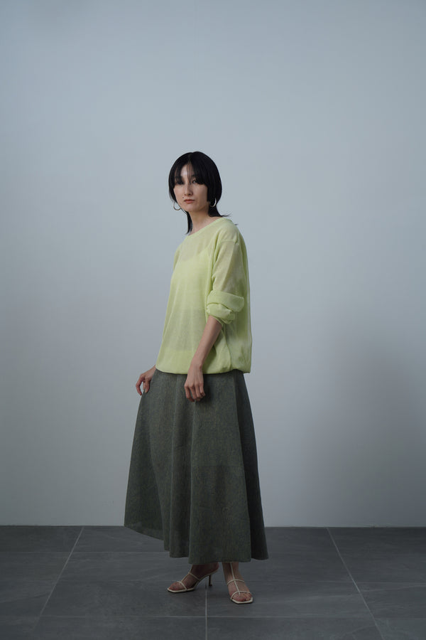 【Womens】 Double Sheer Crew Neck Knit