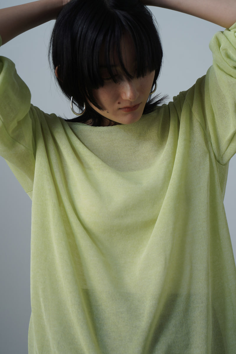 【Womens】 Double Sheer Crew Neck Knit