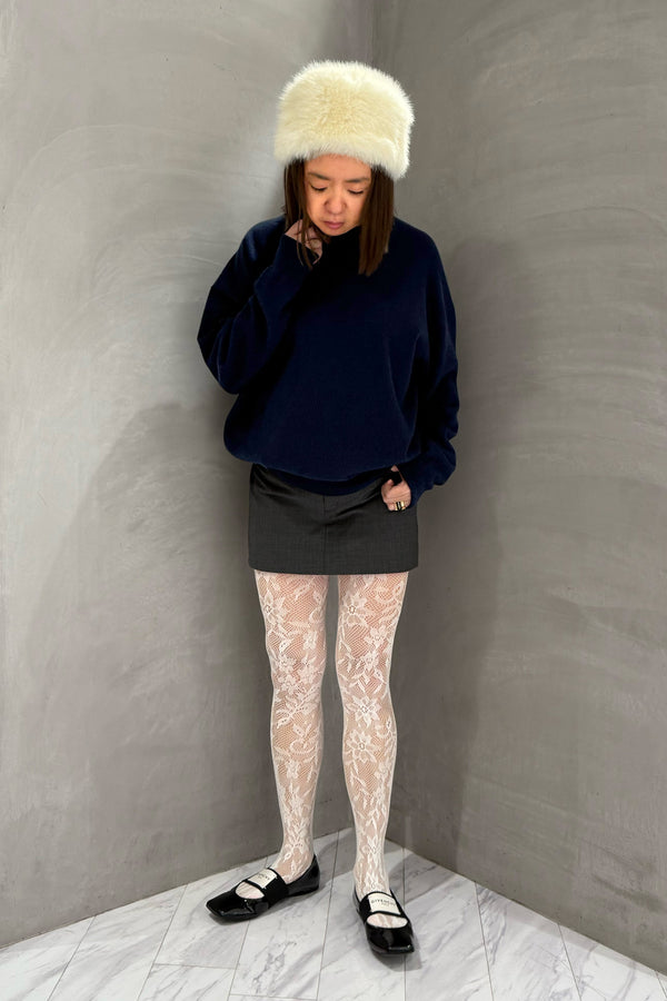 Unisex Cashmere Crew Neck Knit (CZ325-LPO49) / NAVY
