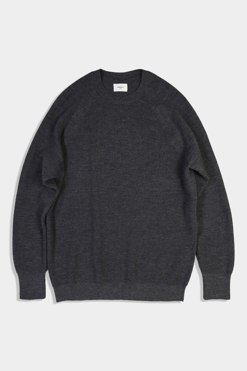 Middle-gauge Waffle Knit Crewneck PO (WK324-MPO02-07)