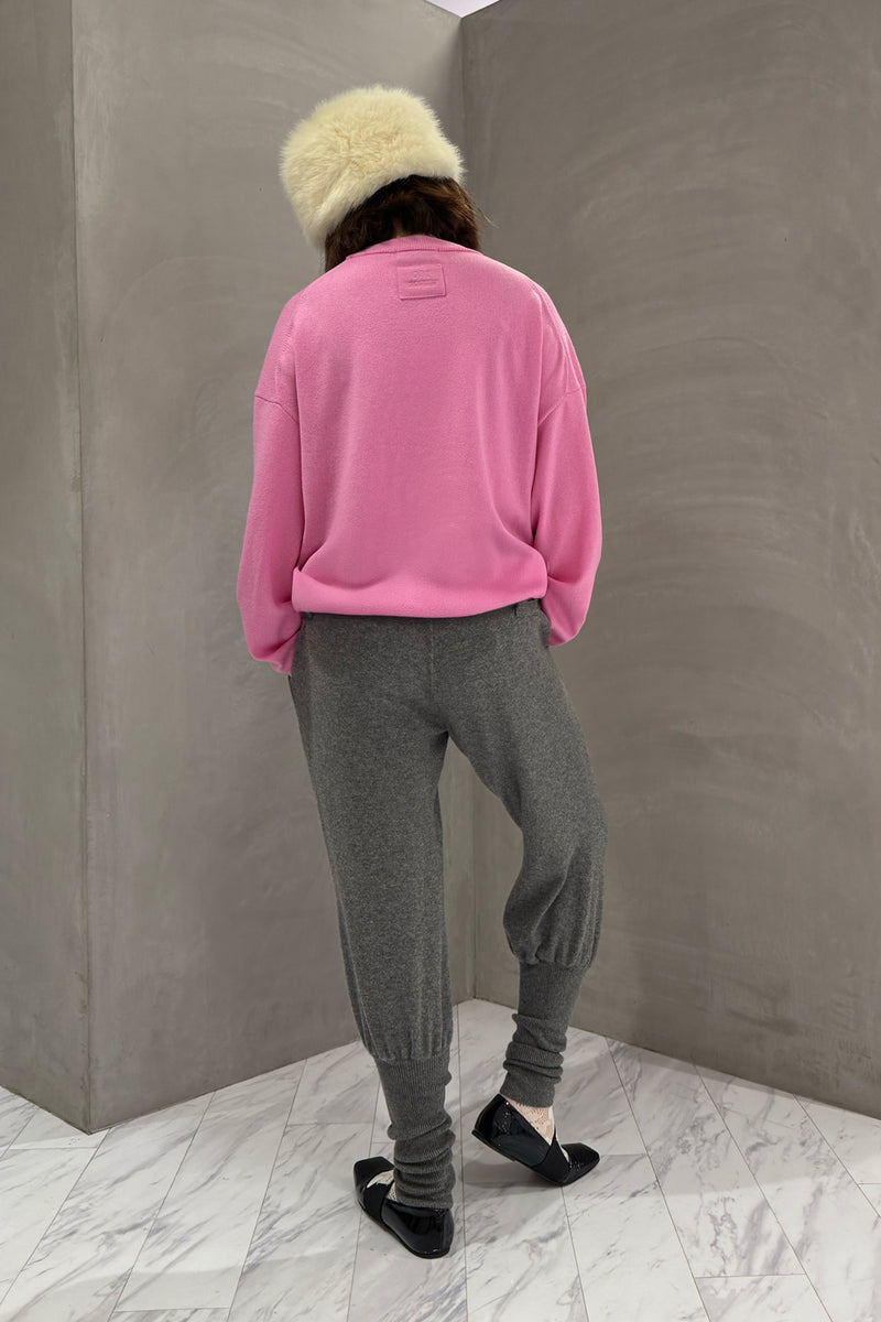 Unisex Cashmere Crew Neck Knit (CZ325-LPO49) / L / PINK