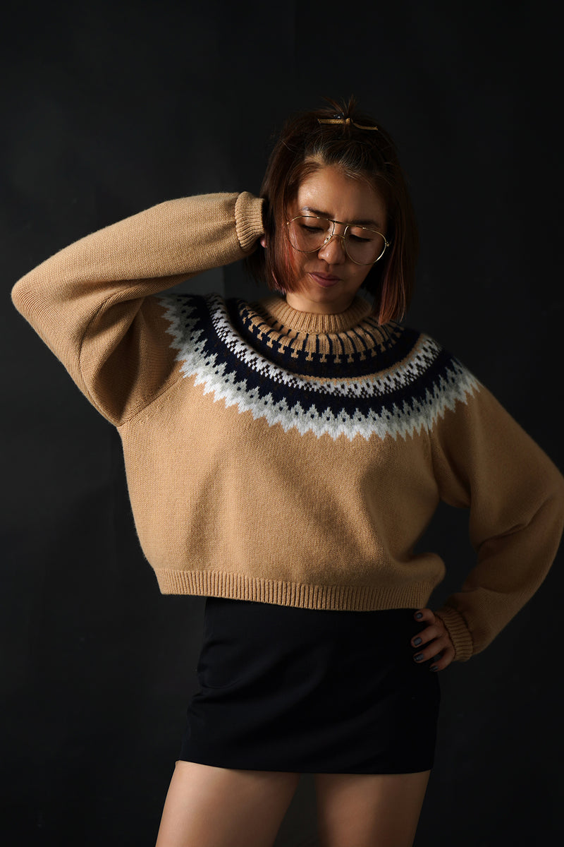 Cashmere Nordic Knit Pullover (CZ325-LPO47) / Camel