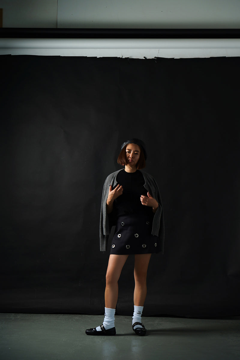 Cashmere Button-less Cardigan (CZ325-LCD01) / Gray