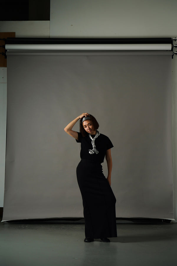 Cashmere  Knit T-shirt (CZ325-LPO03) / Black