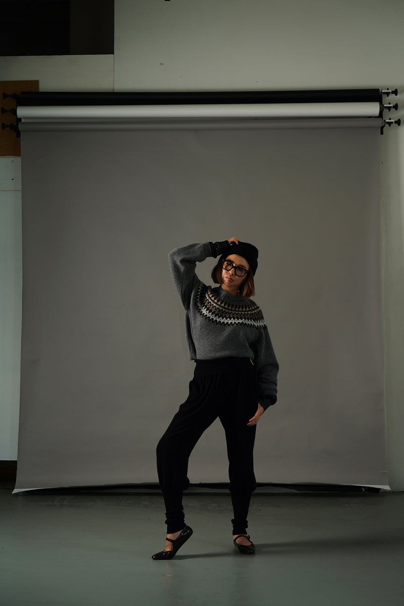 Cashmere Nordic Knit Pullover (CZ325-LPO47) / Gray