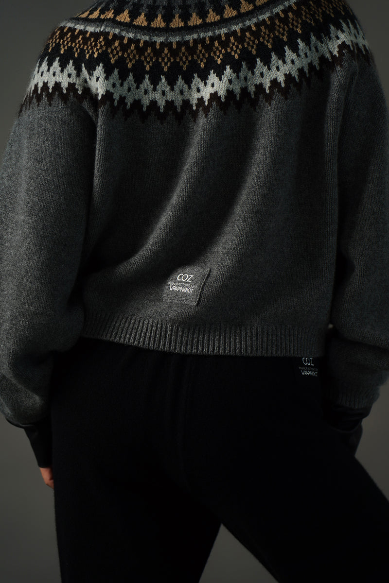 Cashmere Nordic Knit Pullover (CZ325-LPO47) / Gray
