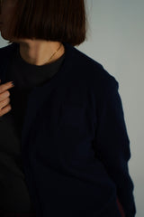Cashmere Button-less Cardigan (CZ325-LCD01) / D.Navy