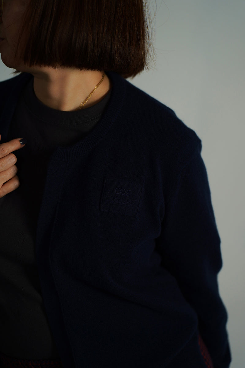 Cashmere Button-less Cardigan (CZ325-LCD01) / D.Navy