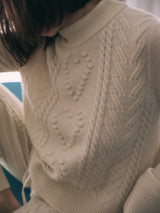 【WOMENS】 【PRE-ORDER】CASHMERE HEART CABLE PULLOVER