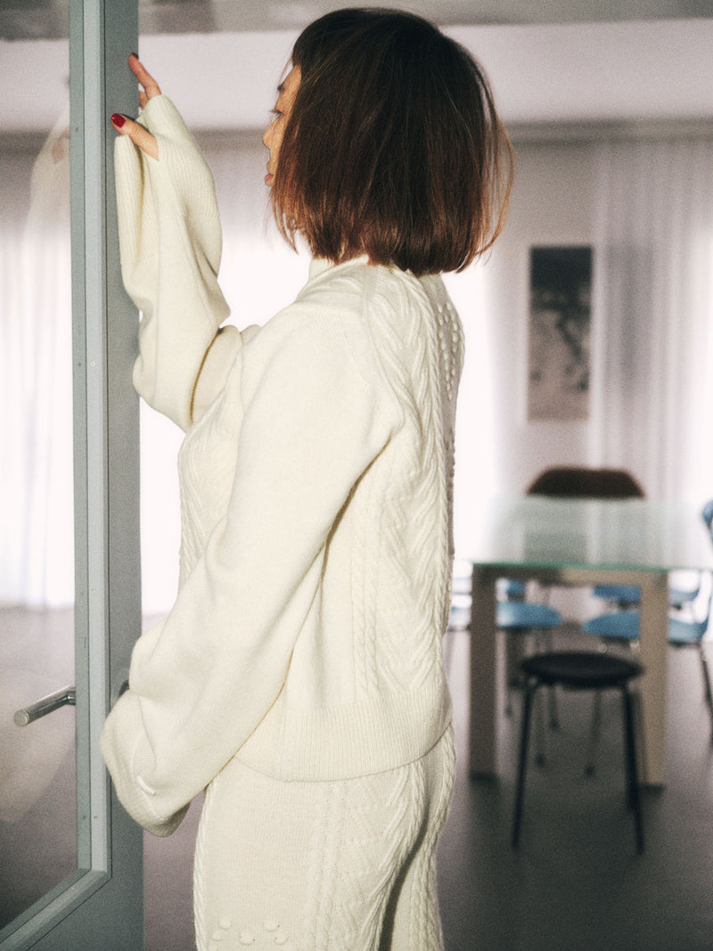 【WOMENS】 【PRE-ORDER】CASHMERE HEART CABLE PULLOVER