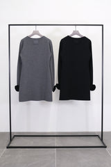 CASHMERE MILANO-RIB KNIT ONEPIECE (CZ324-LOP06) / BLACK