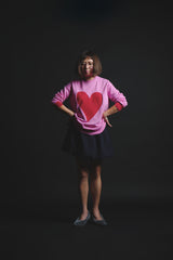 CASHMERE INTERSIA HEART KNIT (CZ324-LPO37) / PINK