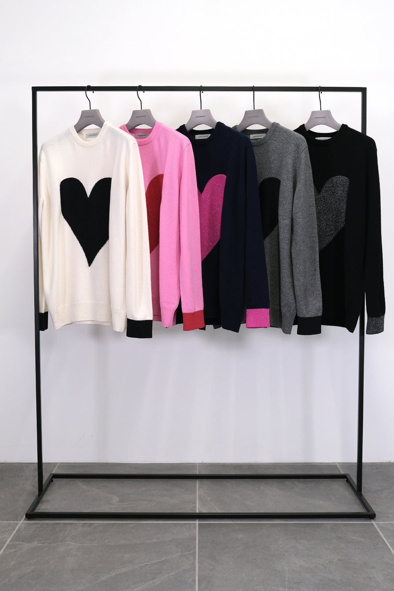 CASHMERE INTERSIA HEART KNIT (CZ324-LPO37) / PINK