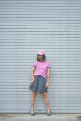 CASHMERE KNIT RINGER T-SHIRT (CZ324-LPO38) / PINK