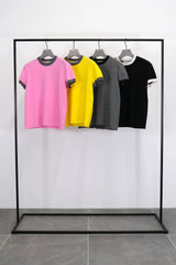 CASHMERE KNIT RINGER T-SHIRT (CZ324-LPO38) / YELLOW