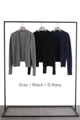 Cashmere Button-less Cardigan (CZ325-LCD01) / Gray