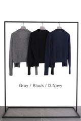 Cashmere Button-less Cardigan (CZ325-LCD01) / Black